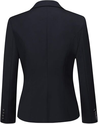 YUNCLOS Women's 2 Piece Office Lady Business Suit Set Slim Fit Blazer Pant, X-Large, Black in Kuwait
