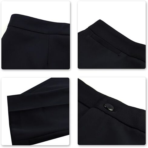 YUNCLOS Women's 2 Piece Office Lady Business Suit Set Slim Fit Blazer Pant, X-Large, Black in Kuwait