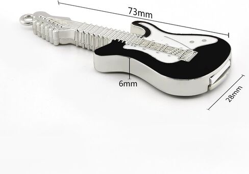 CHUYI Funny and Novelty Metal Guitar Shape 64GB USB 2.0 Flash Drive Jump Drive Waterproof Pen Drive Memory Stick Data Storage Thumb Drive U Disk Gift (Black and White) in Kuwait