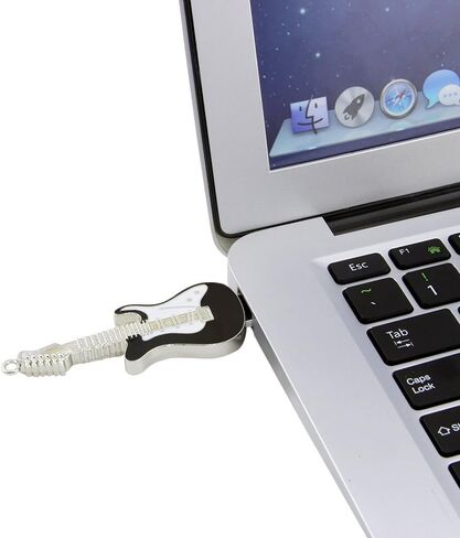 CHUYI Funny and Novelty Metal Guitar Shape 64GB USB 2.0 Flash Drive Jump Drive Waterproof Pen Drive Memory Stick Data Storage Thumb Drive U Disk Gift (Black and White) in Kuwait