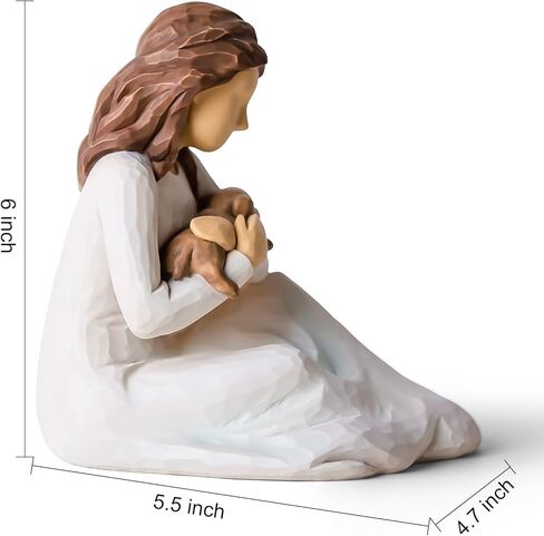 هدية تمثال صبي وكلب، تمثال رجل وجرو كلب تذكاري للصداقة يمكن تجميعه يدويًا منحوت لفقدان هدايا الكلاب لمحبي الكلاب (صداقة بهيجة) in Kuwait