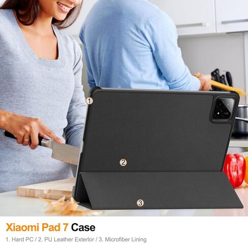 حافظة zZjoOoj لهاتف Xiaomi Redmi Pad مقاس 10.61 بوصة، رفيعة للغاية وخفيفة الوزن، منبه تلقائي/نوم، أسود in Kuwait