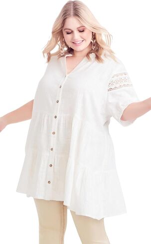 Avenue Women's Plus Size Tunic Samara Tiered in Saudi Arabia