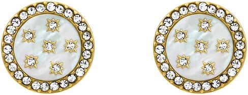 Fossil Women's Harlow Linear Texture Heart Gold-Tone Stainless Steel Stud Earrings, Color: Gold (Model: JF04654710) in Saudi Arabia