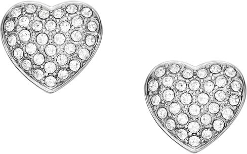 Fossil Women's Harlow Linear Texture Heart Gold-Tone Stainless Steel Stud Earrings, Color: Gold (Model: JF04654710) in Saudi Arabia