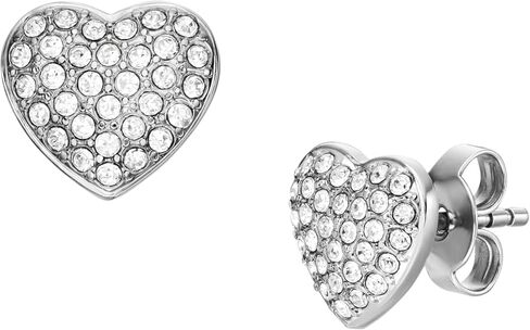 Fossil Women's Harlow Linear Texture Heart Gold-Tone Stainless Steel Stud Earrings, Color: Gold (Model: JF04654710) in Saudi Arabia