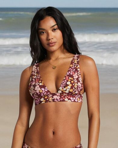 Billabong Women's Standard Field of Dreams Remi Plunge Bikini Top, Multi in Saudi Arabia