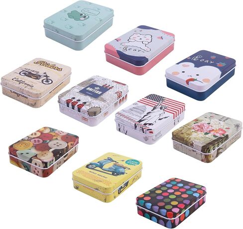Framendino, 10 Pack Metal Tin Plate Empty Boxes Tin Trinket Jewelry Coin Box with Lid for Jewelry Candy in Saudi Arabia