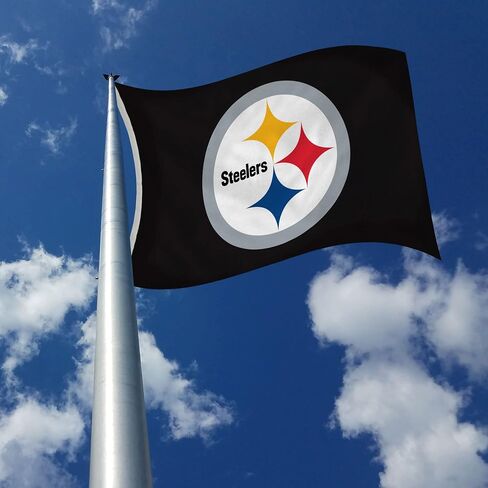 Rico Industries NFL Pittsburgh Steelers Helmet 3-Foot by 5-Foot Single Sided Banner Flag with Grommets in Saudi Arabia