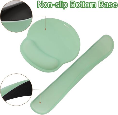 Mosiso الكمبيوتر لوحة مفاتيح Computer Stand & Wrist Rest دعم لوحة المفاتيح ومجموعة الماوس والتركيب ، مجموعة وسادة الماوس المريحة المنحنية للدائرة ، وتخفيف الآلام من السهل كتابة وسادة غير قابلة للانزلاق للمنزل/المكتب ، الأخضر in Kuwait