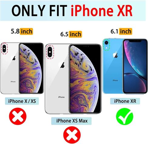 VANAVAGY Compatible for iPhone XR Wallet Case for Women and Men,Leather Magnetic Clasp Flip Folio Phone Cover with Credit Card Holder and Coin Pocket,Black in Saudi Arabia