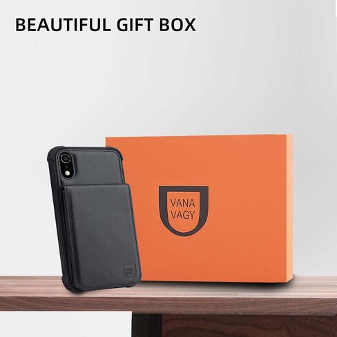 VANAVAGY Compatible for iPhone XR Wallet Case for Women and Men,Leather Magnetic Clasp Flip Folio Phone Cover with Credit Card Holder and Coin Pocket,Black in Saudi Arabia