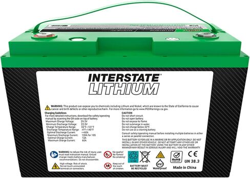 بطاريات Interstate 12V 100AH ​​مجموعة الحجم 27M Lithium Marine/RV Deep Cycle Cycle LifePo4 ، صيانة خالية ، خفيفة الوزن ، مثالية للقوارب ، RV التخييم ، خارج الشبكة ، اليخوت (LI27M12V100) in Saudi Arabia