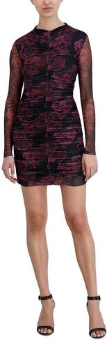 BCBGeneration Women's Long Sleeve Mock Neck Mesh Mini Day Dress in Saudi Arabia