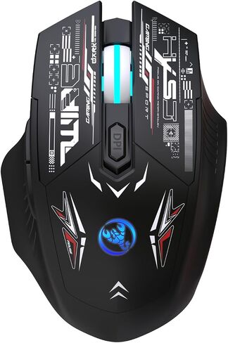 Docooler Wireless Game Mouse, Dual-Mode Wireless Mice 2.4G+BT5.1 Portable Cordless Mice with 7 Color Backlight Silent Computer Mice Universal for Laptop PC Tablet in Saudi Arabia