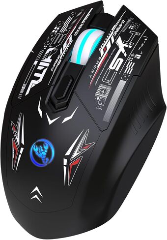 Docooler Wireless Game Mouse, Dual-Mode Wireless Mice 2.4G+BT5.1 Portable Cordless Mice with 7 Color Backlight Silent Computer Mice Universal for Laptop PC Tablet in Saudi Arabia
