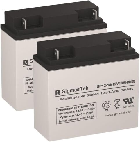 SigmasTek SP12-18NB - 12V 18AH NB SLA Battery - Compatible with: APC RBC7 SUA48XLBP SUA24XLBP SUA5000RMT5U CURK7 CURK11 SUA2200XLT SUA3000 SUA2200 (2 Pack) in Saudi Arabia