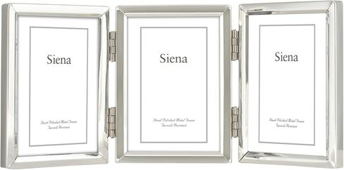 إطار صورة Siena ذو حدود رفيعة، لمسة نهائية مقاومة للتشوه، إطار صورة مثالي لأي طاولة نهائية، أو Credenza، أو رف، أو منضدة، فضي 3x3 in Kuwait