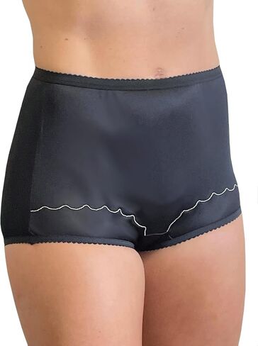 Dixie Belle 719 Scallop Trim High Waist Full Coverage Panty (3 Pack) (7, Blue) in Saudi Arabia