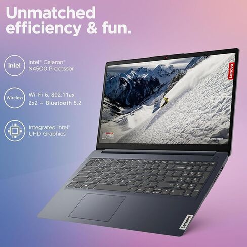 Lenovo 15.6 "IdeaPad 1 LAPTOP | 12GB RAM | 128GB EMMC | WI-FI 6 | USB-C | 1 سنة Microsoft Offic in Kuwait