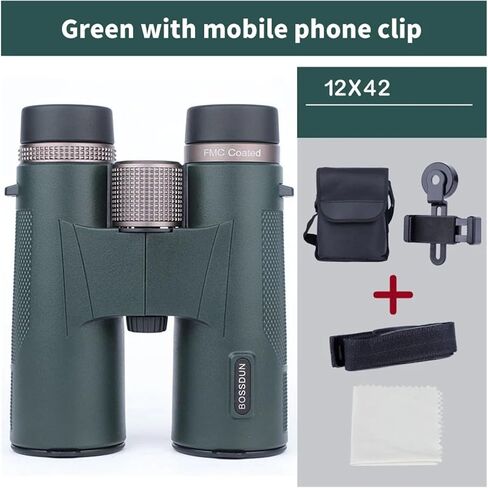 12x42 مناظير احترافية ED عدسة BAK4 PRISM المعدنية المقاومة للماء التلسكوب في الهواء الطلق عند مشاهدة التخييم على الصيد (12x42 الأزرق) in Kuwait