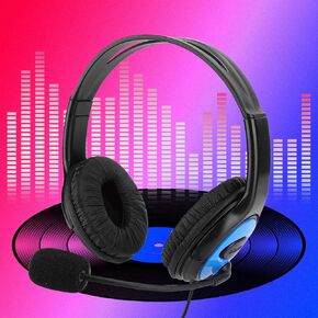 Gaming Headset for PS4, Lightweight Over Ear Headphones with Mic Noise Cancelling PC Gaming Headphone Computer Equipment for PS4 for One