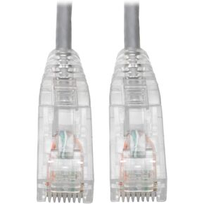 TRIPP LITE Cat6 Gigabit Patch Cable Snagless Utp RJ45 Molded Slim, 15', Gray (N201-S15-GY)