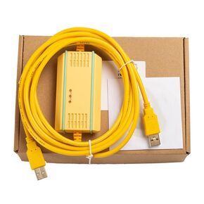 USB-Vigor+ for PLC Programming Cable Transmission Data Cable VB VH Series Communication Download Cable High-Speed Electromagnetic Isolation Model Yellow FT232RL Chip 3 Meter