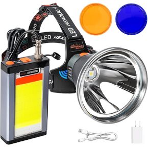 20W Ultra Bright Aluminum Alloy High Lumen LED Headlamp Rechargeable-Waterproof & Lightweight with 4 Light Modes – Ideal for Camping, Hiking, Running, Fishing, and Emergency Use