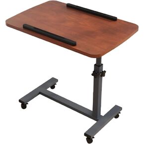 Laptop Desk Mobile Adjustable Height Bed Lap Laptop Stand for Couch Rolling Computer Desk, Movable Desk with Wheels Portable Table for Hospital and Home Use