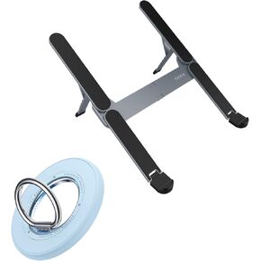 SODI Foldable & Portable Laptop Stand for Desk, Magnetic Phone Grip Holder, Lightweight Tablet Stand for Business Travel, Library, Cafe