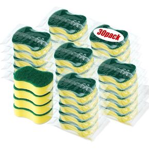 480 Pcs Individually Wrapped Sponges Kitchen Dishwashing Sponges Bulk Non Scratch Scouring Sponges for Dishes Household Cleaning Travel Apartments Hotel Car