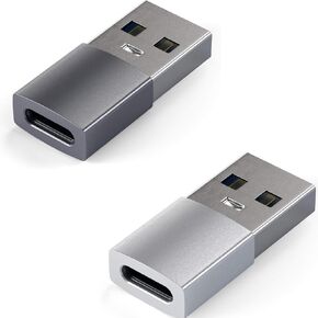 Satechi USB to USB C Adapter, Space Gray & Silver