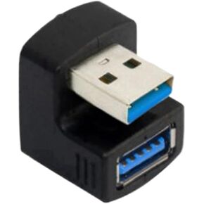 USB 3.0 محول على شكل حرف U 90 درجة محول أنثى ذكر يميل لأعلى ولأسفل توسيع توسيع 10 جيجابت في الثانية (3.0 أعلى)