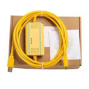FX-USB-AW+ Applicable Communication Cable FX3U 3G Data Download Cable PLC Programming Cable High-Speed Electromagnetic Isolation Model FT232RL Chip Yellow 3 Meter
