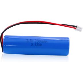 3.7V 2600mAh Li-ion Rechargeable Battery with PH2.0/2P Connector for DIY Electronics, Toys, Lighting, Bluetooth Equipment