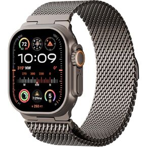 Metal Magnetic Bands Compatible with Apple Watch Band Ultra 2/Ultra 49mm 46mm 45mm 44mm 42mm for Men Women, Adjustable Stainless Steel Mesh Loop Strap for iWatch Series 10 9 8 7 6 5 4 3 2 1 SE