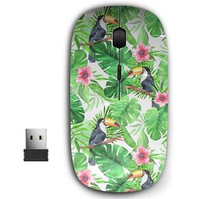 2.4G Ergonomic Portable USB Wireless Mouse for PC, Laptop, Computer, Notebook with Nano Receiver (Tropical Toucans Watercolor)