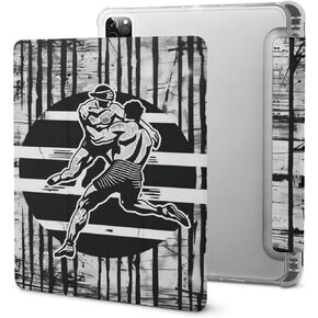 عاشية المصارعة الأسود أبيض الحالة لـ iPad Pro 2020/2021/11in iPad 2020 10.2in Case Air 4/5 10.9in