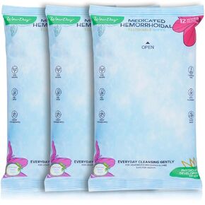 Hemorrhoid Wipes Flushable - Witch Hazel Wipes Hemorrhoidal Wipes for Instant Itchy Skin Relief with Pleione and Aloe Vera - 156 Medicated Wipes