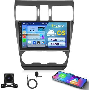 8 Core 4+64g inefala for Subaru Forester WRX Impreza 2015-2018 Android Car Stereo مع Carplay Android Auto ، 9 بوصة شاشة تعمل باللمس مع GPS WiFi BT5.0 FM/RDS Radio EQ DSP 59UI SWC Camera Camera MIC MIC