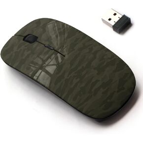 2.4G Wireless Mouse with Cute Pattern Design for All Laptops and Desktops with Nano Receiver - Olive Green Fashion Wide