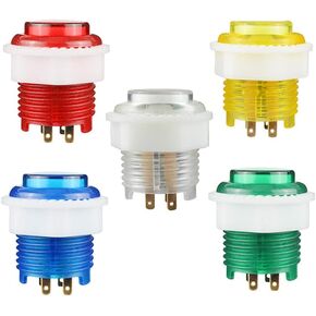 5X 24mm Arcade LED Lights Push Button Built-in Switch 5V Illuminated Buttons for Arcade Joystick Games Mame Jamma Raspberry Pi 2