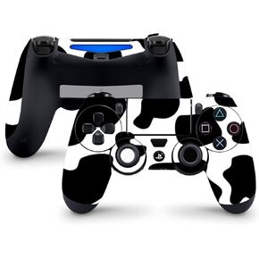 ZOOMHITSKINS Compatible with PS4 Controller Skin, Cow Milk Black White Farm Cute, Durable, 3M Vinyl, Made in The USA