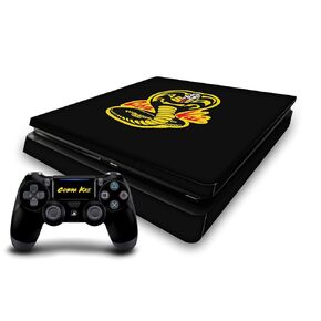 تصاميم علبة الرأس Cobra Kai Classic Logo Iconic Vinyl Actioner Gaming Skin Skin Cover متوافقة مع Sony PlayStation 4 PS4 Slim Console و DualShock 4 Controller in Kuwait