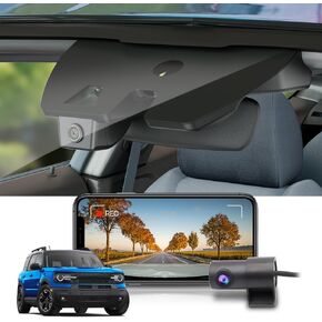 Fitcamx Front 4K+Rear 1080P Dash Cam Adapts for Ford Bronco Sport 2021-2025 (HD2-D5500), 5 Pin Plug, Integrated OEM Look, WiFi & APP, Dual HD Video, Loop Recording, G-Sensor, Easy to Set, 128GB Card