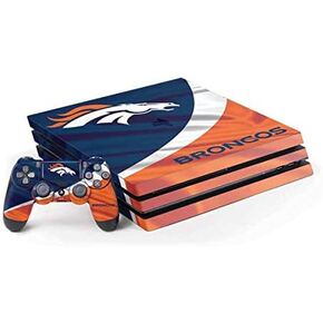 Skinit Decal Gaming Skin Compatible with PS4 Pro Console and Controller Bundle - Officially Licensed NFL Denver Broncos Design