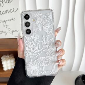 Xizyo لـ Samsung Galaxy S25 Ultra Case ، Floral Rose Cute Phone Case for Women Girls Pattern print tpu cover cover cover frackproof for s25 ultra ، hot pink