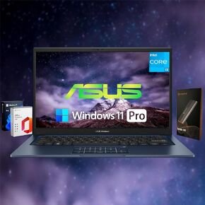 ASUS Vivobook 14 "كمبيوتر محمول FHD ، ذاكرة الوصول العشوائي 40 جيجابايت ، تخزين 1.1 تيرابايت ، (1 تيرابايت SSD+128 جيجابايت SSD) ، معالج Intel Core I3 (6 نوى و 8 مؤشرات ترابط) ، Lifetime Microsoft Office ، Windows 11 Pro