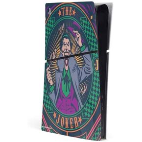 Skinit Skinit Gaming Gaming Skin متوافق مع وحدة التحكم الرقمية PS5 Slim Digital - Comics DC مرخص رسميًا The Joker Casino Chip Design